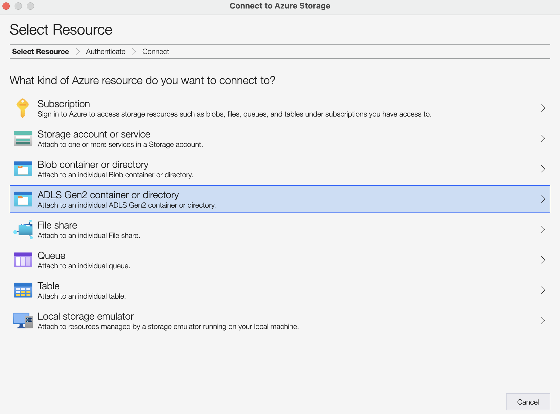 Add ADLS Gen2 container or directory