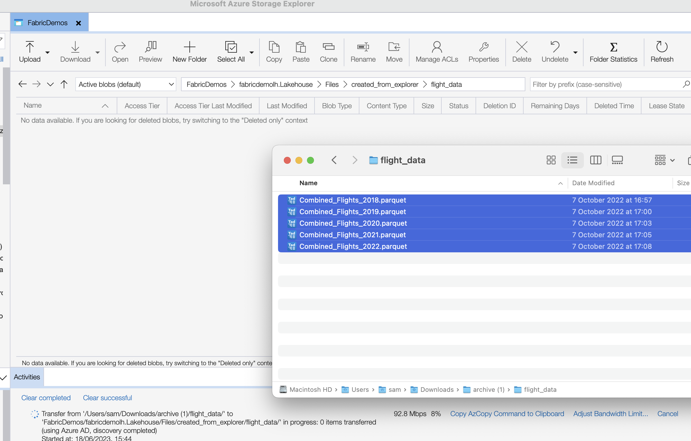 Upload data to OneLake