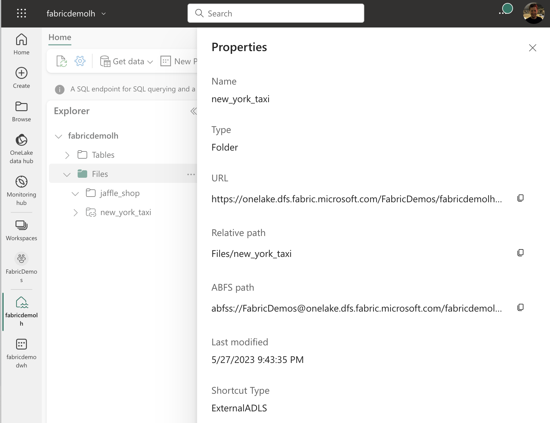Properties in Fabric