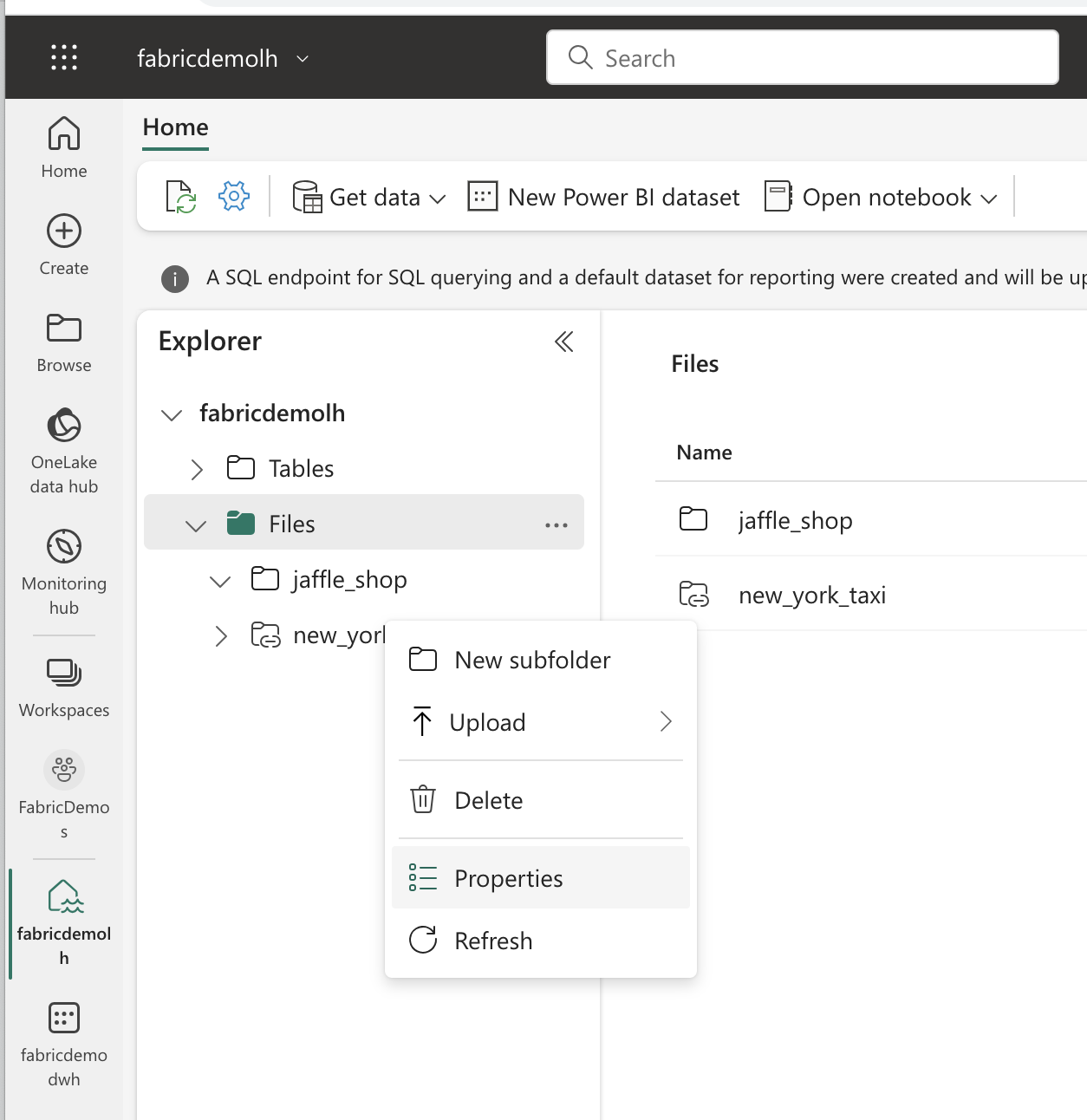 Right-click on Fabric