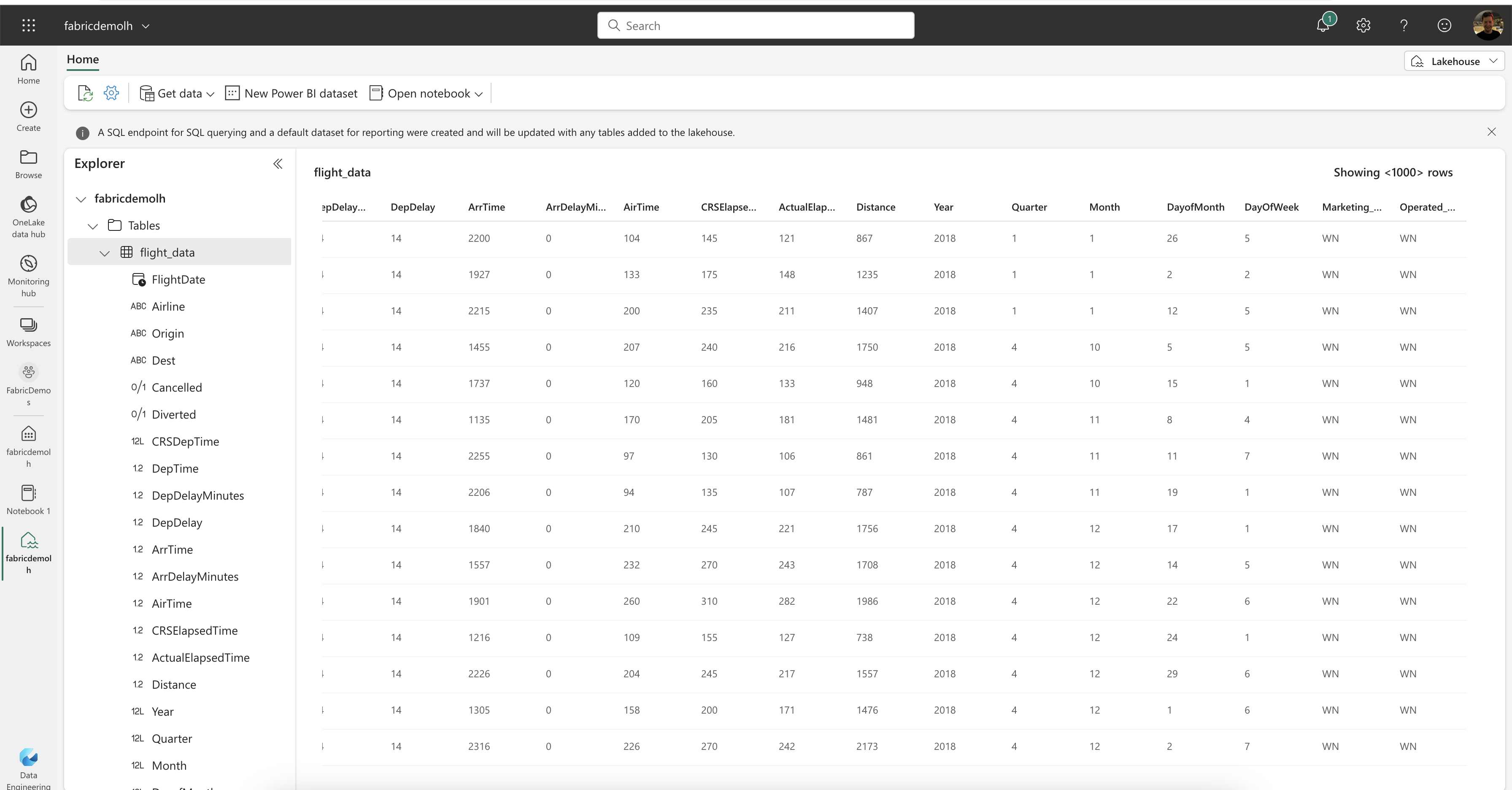 Query data in OneLake