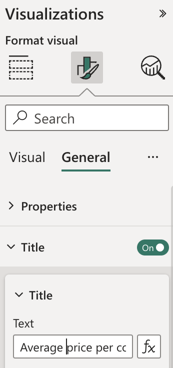 Formatting the map visualization