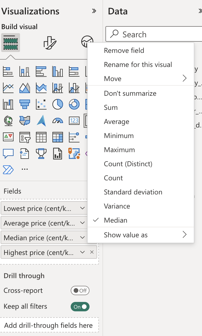 Configuring the multi-row card visualization