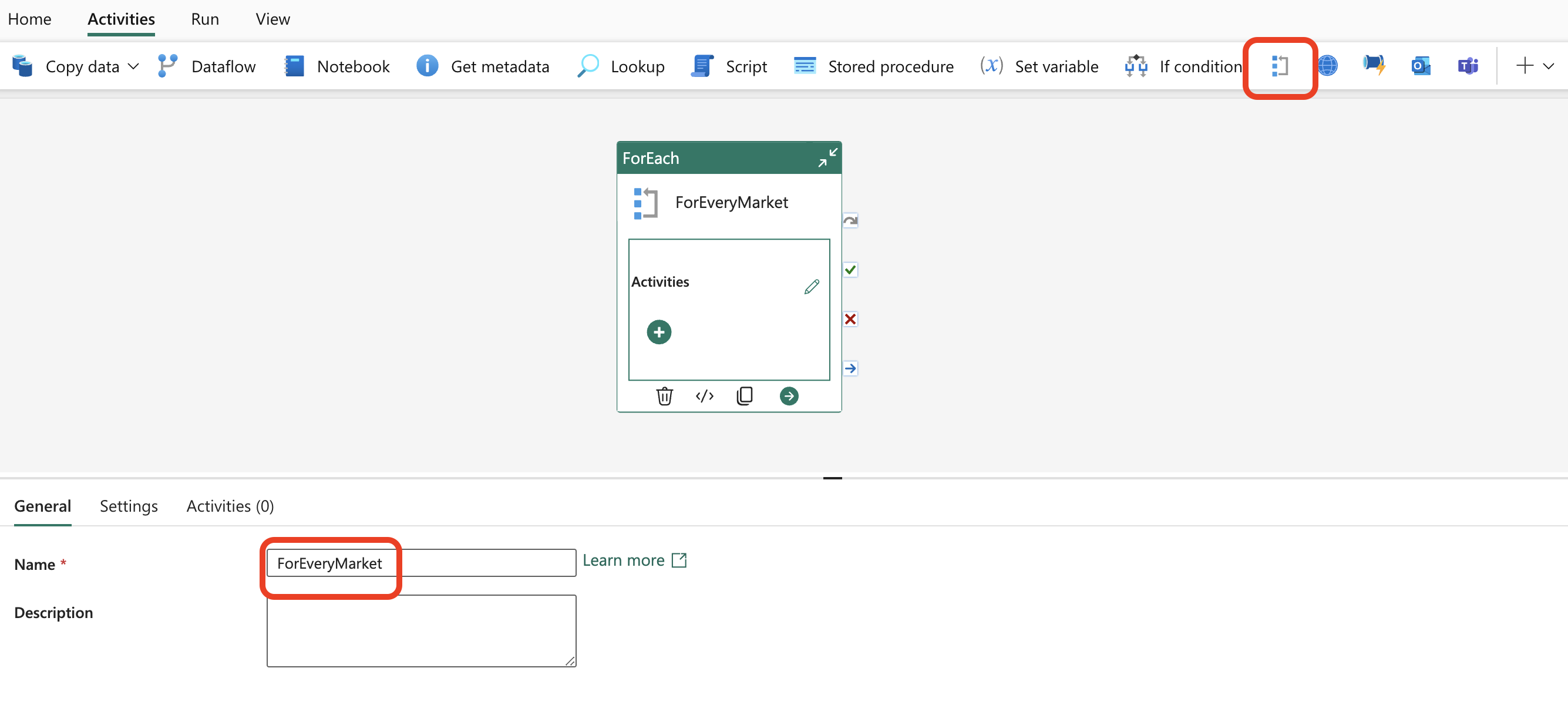 Add a ForEach Activity