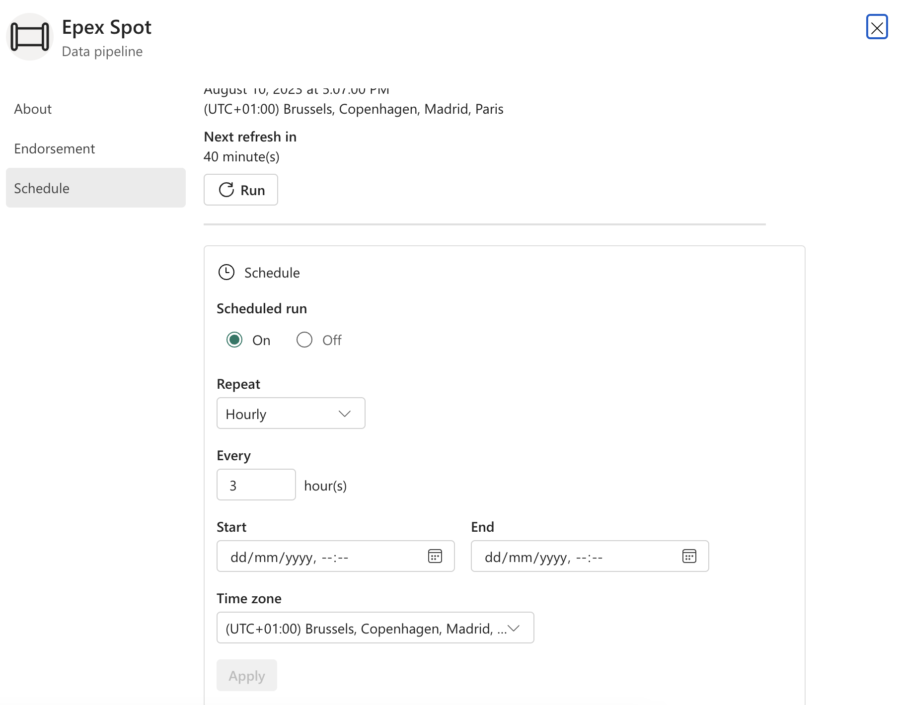 Schedule the Pipeline