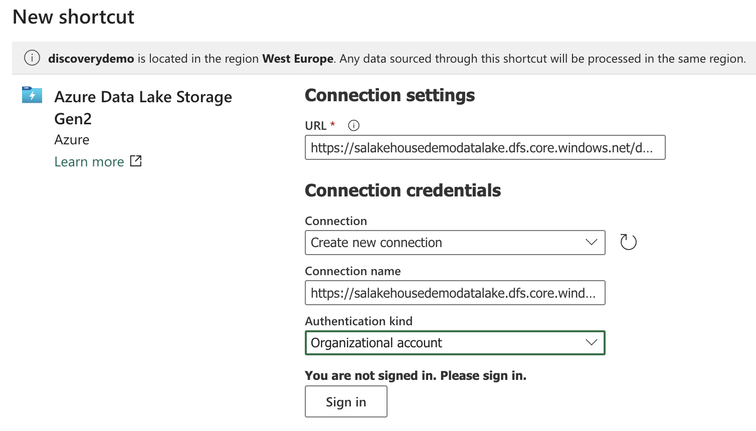 First step of creating a Shortcut
