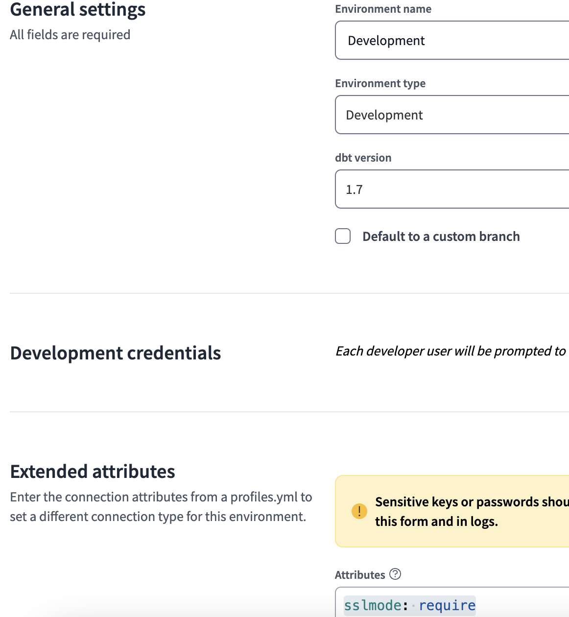 Development environment
