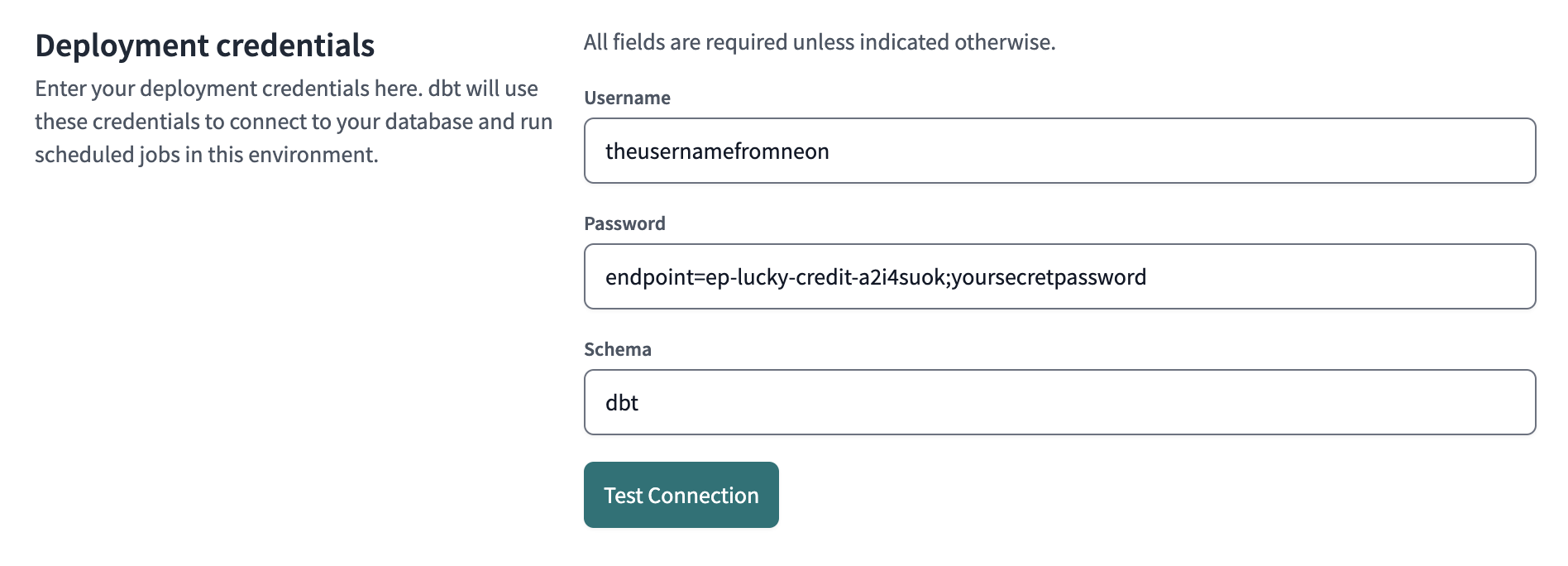 Password with endpoint ID